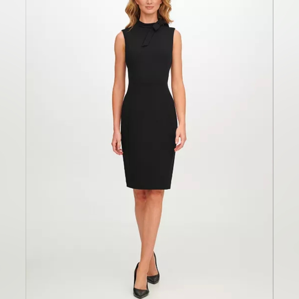 Calvin Klein Black Bow Accent Mini Dress